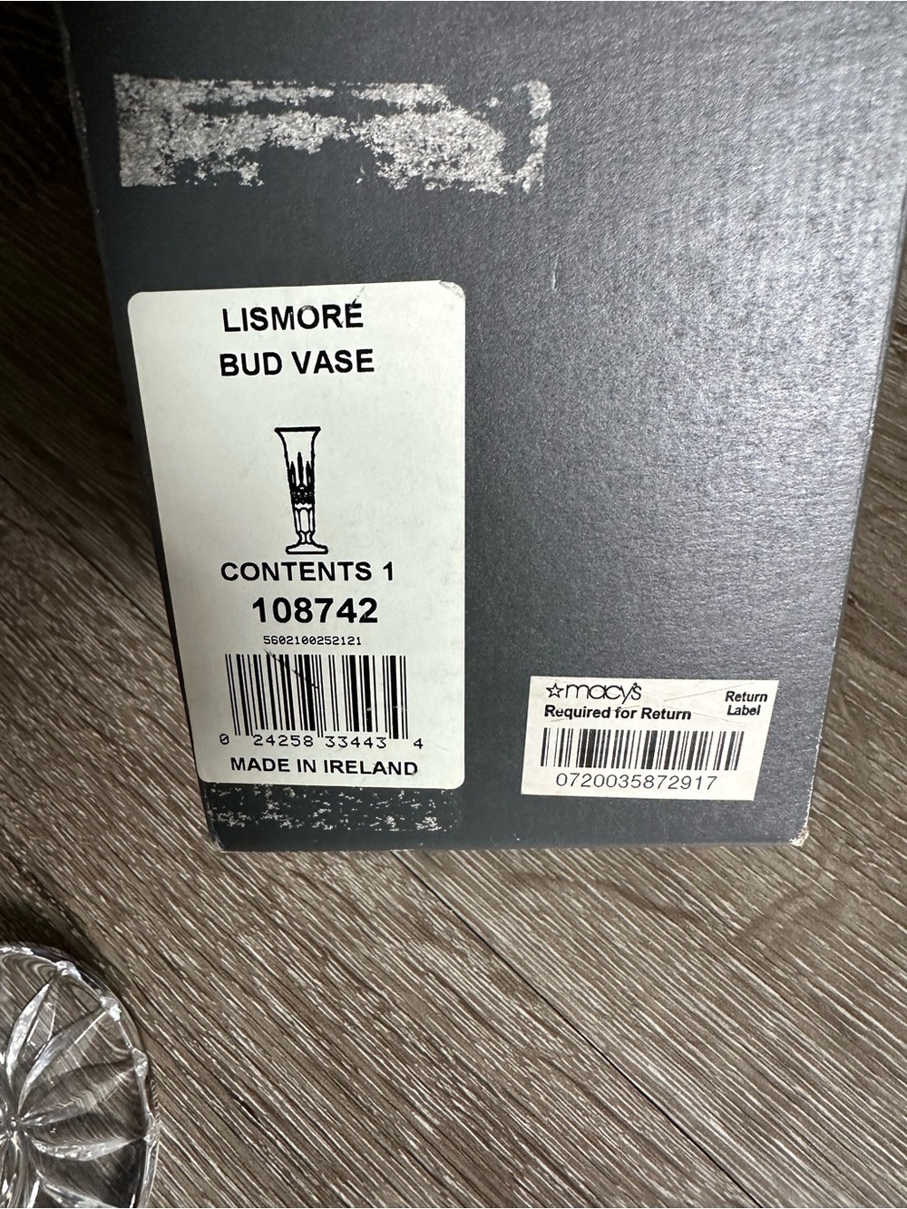 Macy's Clear Cut Crystal Bud Vase - Picture 7 of 8